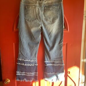 Liverpool Women's Blue Frayed Hem Flare